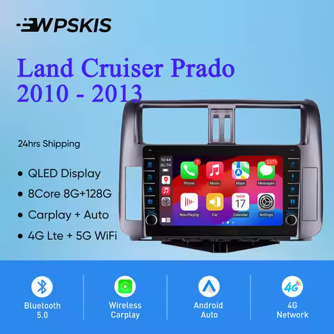 8G+128G 8Core Android 14 Car Radio Audio Multimedia DVD Player HU For Toyota Prado 150 2009 - 2013 A