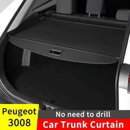 Carbon Fiber Interior Accessories Peugeot 2008 Rear Trunk Spatial Layering Curtain Privacy Security