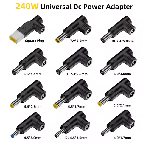 240W Universal Dc Power Adapter Connector 5.5x2.5mm to 7.9x5.5 7.4x5.0 6.5x4.4 6.0x3.7 5.0x3.0 Plug 