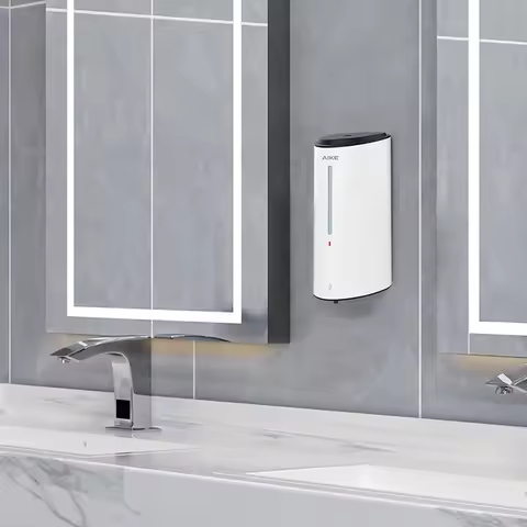 AIKE Wall Mounted Automatic Soap Dispenser Liquid Soap Dispenser Large Capacity 850ML Commercial Bat