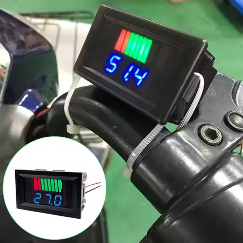 New【Battery Charge Level Indicator 12V 24V 36V 48V 60V Lithium Battery Capacity Meter Tester Blue Di