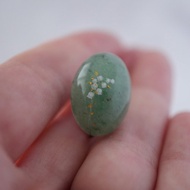 綠色東陵玉 鈴蘭花 耳環 耳夾 鈴蘭