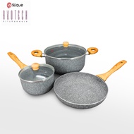 SLIQUE Avotech Marble Non-Stick Cookware – Fry Pan, Saucepan & Dutch Oven (16–28cm) | Induction Base