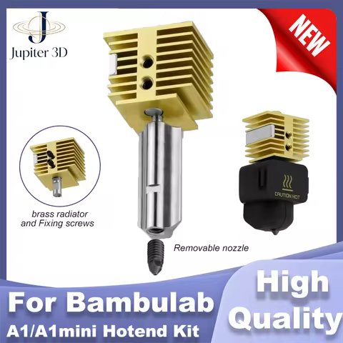 New Upgrade Hotend Kit For Bambulab A1/A1 Mini Removable Nozzle 0.2/0.4/0.6/0.8mm High Speed Printin