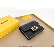 FF 8013 FF Short Calfskin Wallet Short Clip Genuine Leather Wallet Size 10 * 8.5 * 2.5cm