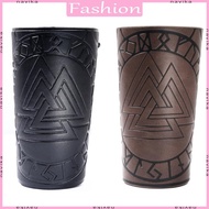 NAV Men Medieval Armor Archery Bracer PU Leather Gauntlet Wristband Wide Bracer Arm Armor Cuff for R