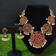 Round Kemp Jewel Set // Brananatyanam Kemp Jewel Set // Bharatanatyam Choker Set + Jhumka