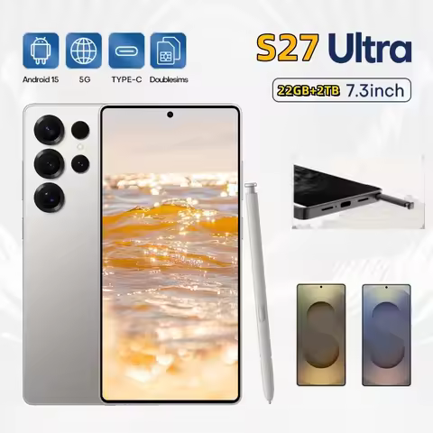 2025 Original phone S27 ultra 7.3 inch HD 4K Android 15 22GB+2TB 8000mAh Battery 4G 5G Dual Sim Card