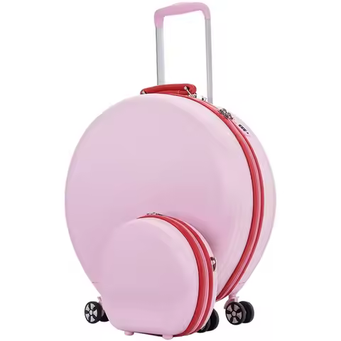 2025 New Suitcase Female 18 Inches Hand Makeup Case Round Luggage Universal Wheel Suitcaset Set Smal