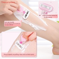 [Thevatipoem] Portable Short Handle Women Razor Blade 5 Layers With Soap Bar Smooth Shaving Blade La