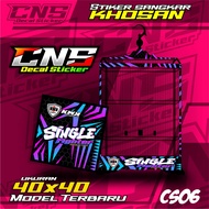 Stiker Decal Sangkar kosan /khosan motif single fighter KWK ukuran 40x40 Sangkar Burun