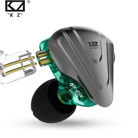KZ ZSX Wired Earphones 5BA+1DD Hybrid HiFi Stereo Bass Music Sport Headphones Stage Live Monitor Met
