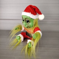 Christmas Halloween Grinch Ornament Doll Plush Toy Green Furry Monster Doll Party Costume Indoor Dec