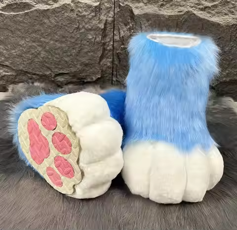Fursuit feet paw shoes kit plush furry boots fursuit costume paw shoes halloween accessories cosplay