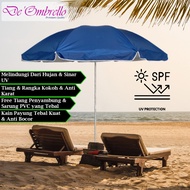TENDA (52B) 52 INCH Plain Color Beach Umbrella Cafe Bazaar Tent 240 cm Anti UV In Silver