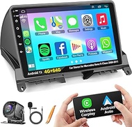 Car Radio for Mercedes-Benz C-Class W204 S204 2006-2011 with Wireless Carplay & Android Car, 4 + 64 