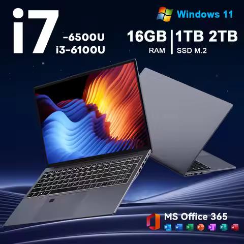 15.6" IPS Laptop Computer Intel Core i7 6500U i3 6100U Win11 Backlit Keyboard Fingerprint PC 16GB RA