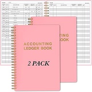2 Pack Accounting Ledger Book - A5 Check Register for Small Businesses & Personal Use, Account Book 