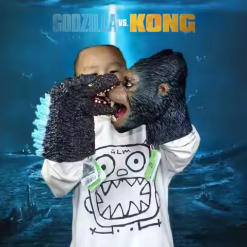 20cm Anime Godzilla vs King Kong Hand Soft Rubber Toys Realistic Puppet Godzilla Hand Interaction Mo