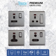 [Sirim] Retouch Premium Gross Steel Aluminium Socket 3Pin 13A, 13A Big, 13A Universal, 15A Round Pin