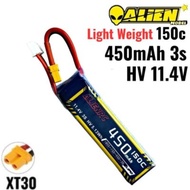 Alienmodel 3S 11.4HV 450mAh 150C Lipo Battery with XT30 Plug AL450/150-3SL