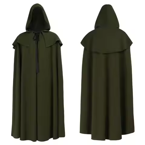 New Hobbit Cloak Medieval Halloween Knight Wizard Hooded Cape Stage Performance Outfit Costume for M