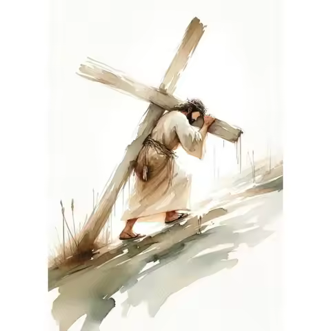 2026 Jesus Sketch Canvas Posters Christian Bible Verse Shepherd Faith Prints Painting Decor Wall Art