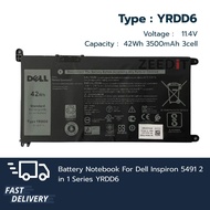 Dell แบตเตอรี่ Battery Notebook Dell Inspiron 5491 2 in 1 YRDD6 เกรด Original รับประกัน 1 ปี ส่งไว
