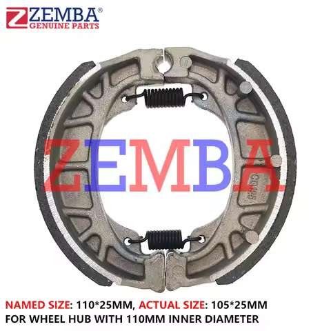 MOTORCYCLE BLACK SHEEL ASBESTOS FREE BRAKE SHOE 110*25 FOR AT110 JH110 SMASH CG125 GY6 50 WIN100 BES