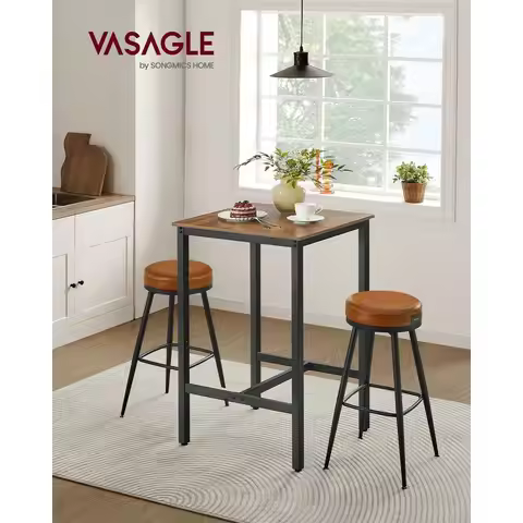 Bar Table, Kitchen Dining Table, High Top Pub Table, Bar Height Cocktail Table For Living Room Party