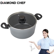 【DIAMOND CHEF】黑金石墨烯不沾雙耳湯鍋-28CM（含蓋）_廠商直送