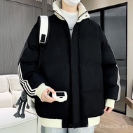 New Large Size Loose Cotton Jacket for Men, Stand Collar, Thickened, Warm, Cold-Proof, Waterproof Co