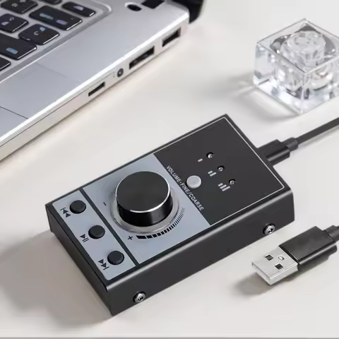 USB Volume Control Knob PC Computer Speaker Audio Volume Controller One-Click Mute Multimedia Contro