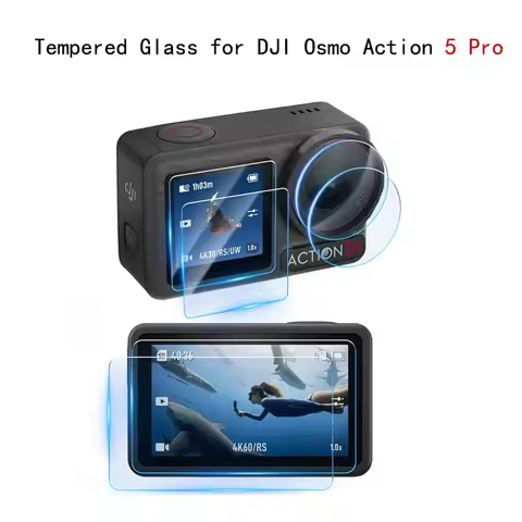 9H Tempered Glass for DJI Action 5 Pro Lens Protective Film HD Screen Tempering Glass Film for DJI O