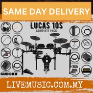 SUDOKU Lucas 10S Series Full Mesh Electronic Drum Basic Pack with Drumsticks, Headphones, Pedals and