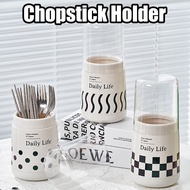 Chopstick Holder Cutlery Holder with Cover Kitchen Utensil Organizer Multifunctional Storage Bucket