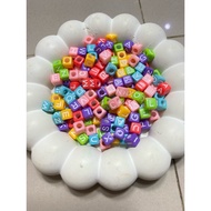 [25g] 6x6 Square Letter Beads
