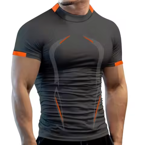 Fitness Gym T Shirt Men Quick Dry Running Shirt Compression Sport Shirt Male Gym Workout Sport Short