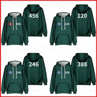 BS1 Squid Game 2 number 456 120 246 388 333 Hoodie Anime Sweatshirt Unisex Long Sleeve Top SB1