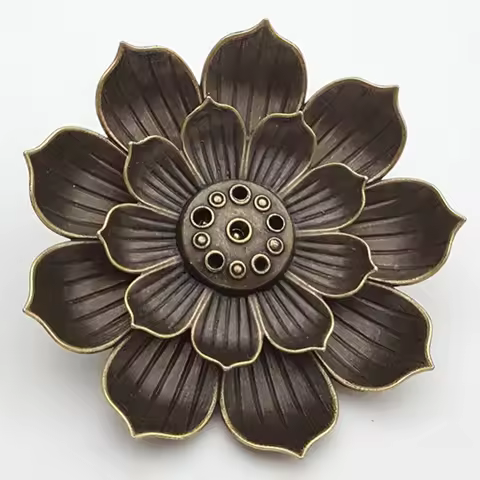 Hot Sale 1PCS Alloy Incense Burner Stick Holder Plate Burner Plate Buddhism Coil Lotus Censer