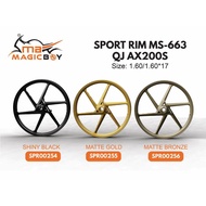 MagicBoy Sport Rim MS-663 AX200S NOVA160 6BATANG SIZE 1.6/1.6-17 6L SCOOTER 17INCH