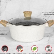 Cypruz Pi-0740 Pan + Lid 20 Cm Induction Casserole Pan White Granite