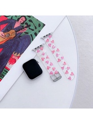 1 pieza Correa de reloj de silicona con estampado de corazón compatible con Apple Watch