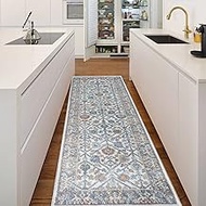 Fashionwu Floral Runners for Hallway Runner Rugs Bathroom Rug Modern Distressed Rug for Living Room 