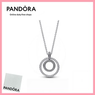 [Duty Free] Pandora 100% Latest S925 Pure Silver Jewelry Pandora Signature Pavé & Beads Pendant & Ne