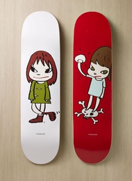 全新 奈良美智 滑板 Green Dress Girl , Girl on top of skull moma store 限定