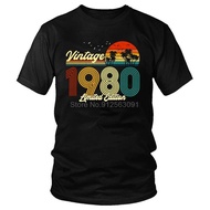 Vintage 1980 Limited Edition T-shirt Men Novelty T Shirt Short Sleeve Cotton 41 Year Old 41th Birthd