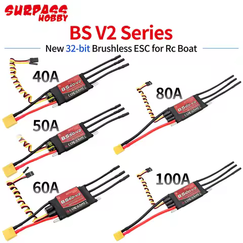 SURPASS HOBBY Boat Brushless ESC BS-V2 Series 40A 50A 60A 80A 100A Waterproof ESC 32-bit 5V/6V BEC S