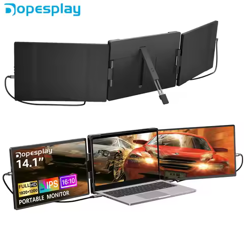 Dopesplay 14.1inch Portable Monitors 1200P FHD IPS Single Dual Second Screen Extender Display For Ph