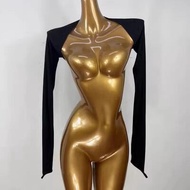 Váy Midi Cạp Cao WYZ Pure Color Retro HongKong Style Váy Dài Jazz Dance Váy Xếp Ly Đơn Giản Cho Nữ M